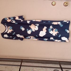 LuLaRoe DRESS  BLUE WITH FLOWER PRINT SIZE EXTRA SMALL